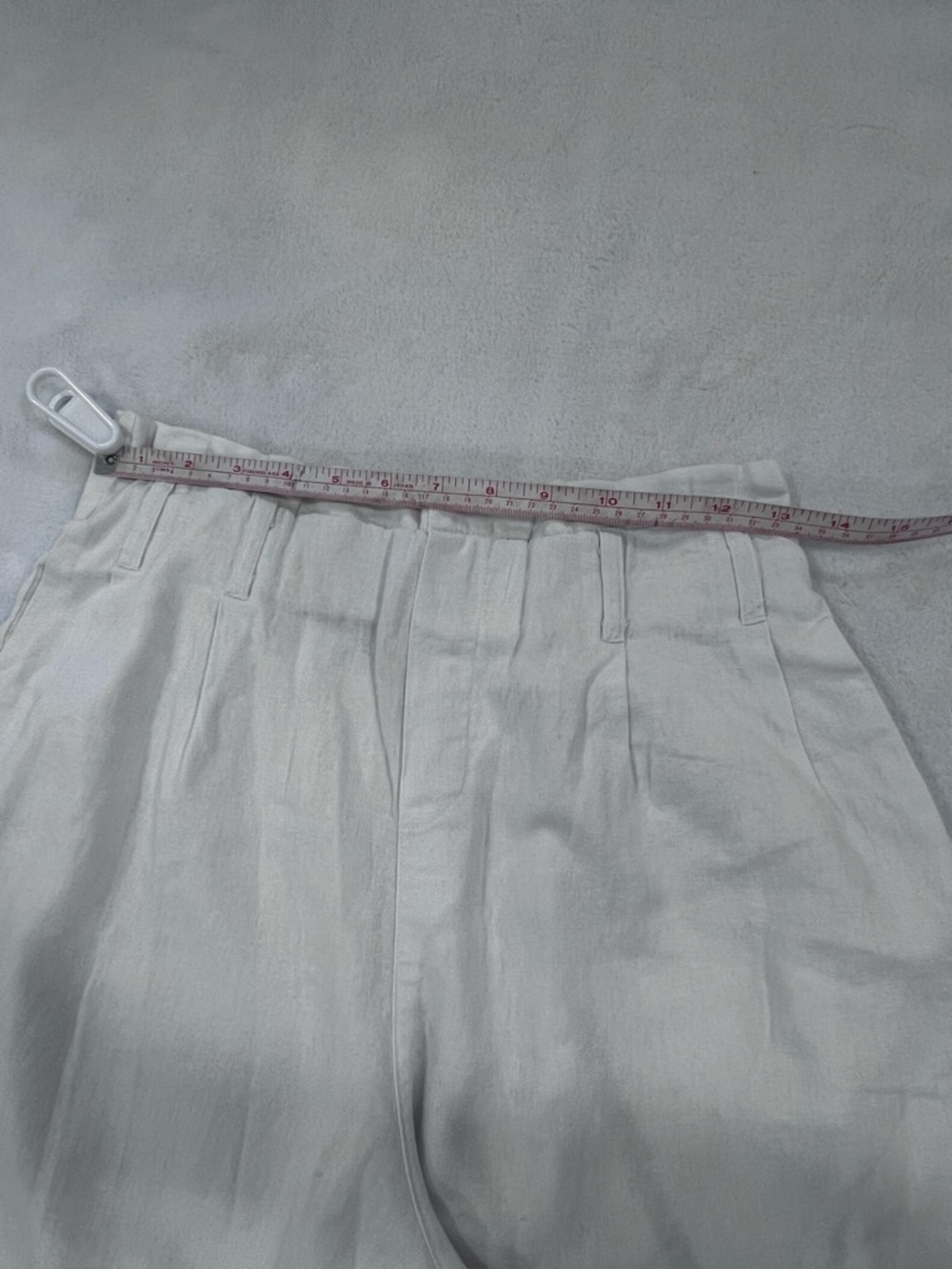 Coffee Bean White Linen Blend Wide Leg Pants Paperbag Waist Size M - Picture 7 of 13